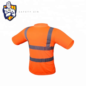 Ansi Hi Vis Vis Camiseta Reflexiva para Man camisetas de segurança de rodovias de trânsito do aeroporto com mangas curtas de guarda de guarda